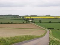 Chalk Hills and Scarps + Chalk landscape at Sandon, Herts, view towards Wooded Village Farmlands. (© Geo-East)
