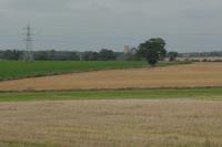 open farmland with hedges woodland with an isolated church in  N Suffolk (© Suffolk County Council)